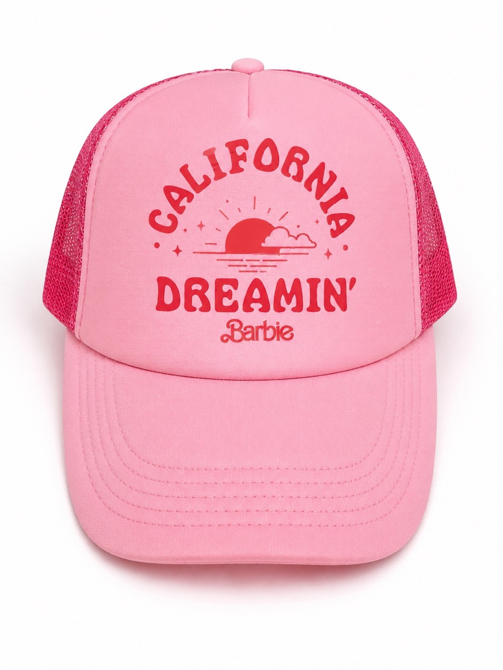 Barbie “California Dreamin’” Pink Trucker Hat | Adjustable